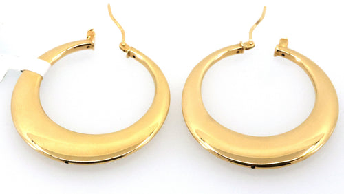 18K Yellow Gold Hoop Earrings 5.9g, S