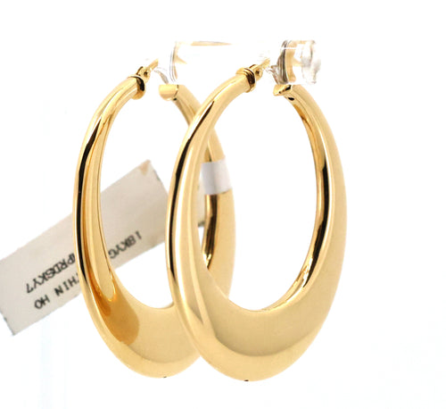 18K Yellow Gold Hoop Earrings 5.9g, S