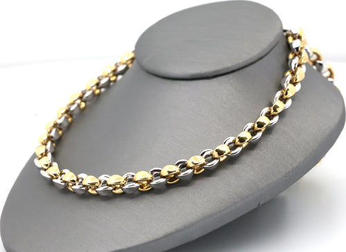 18k Two Tone Gold Chain Necklace 41.9g, 17in