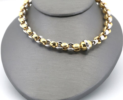 18k Two Tone Gold Chain Necklace 41.9g, 17in