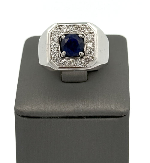 14k White Gold 1.75 CT Diamond Men's Ring, S108586