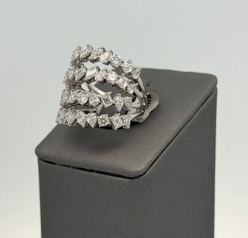14K White Gold 5.00 CT Diamond Ladies Ring, 8.7gm, Size 7.25, S108589
