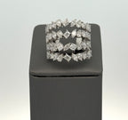 14K White Gold 5.00 CT Diamond Ladies Ring, 8.7gm, Size 7.25, S108589