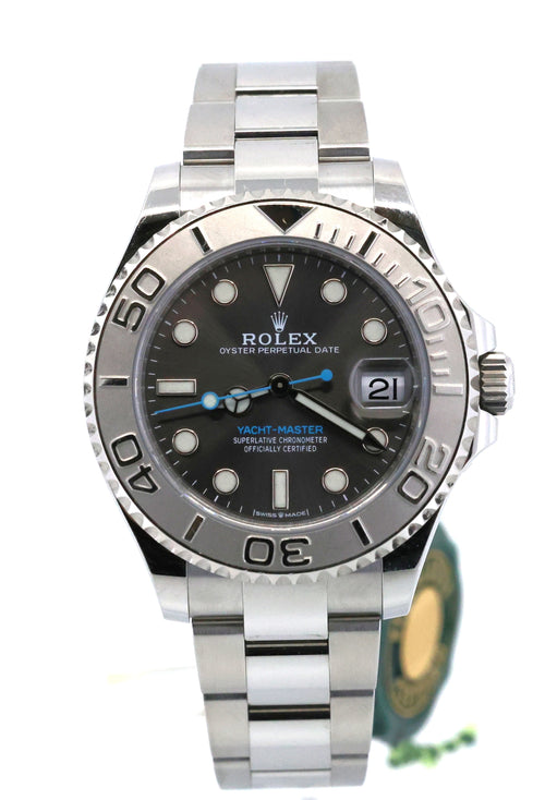 Pre-Owned Rolex Yacht-Master 268622 Rhodium Slate Gray Dial Platinum Bezel 37mm Watch, S16971
