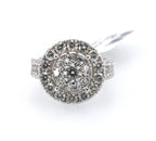 14k White Gold 3.25Ct Diamond Cluster Ring 7.1gm,Size 7. S14687
