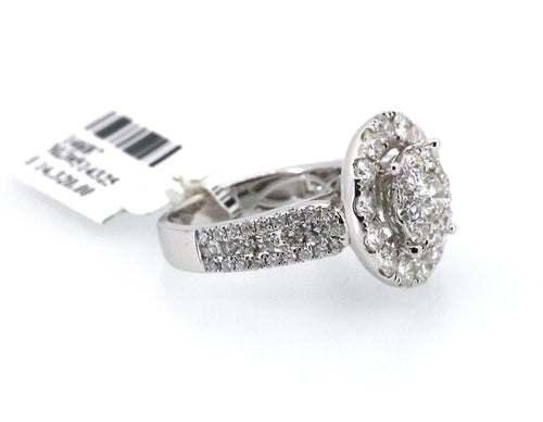14k White Gold 3.25Ct Diamond Cluster Ring 7.1gm,Size 7. S14687