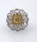 18K White & Yellow Gold Convertible Ring Pendant Folding Transformable Jewelry 2.50CT Diamond, 14.6g, Size 6