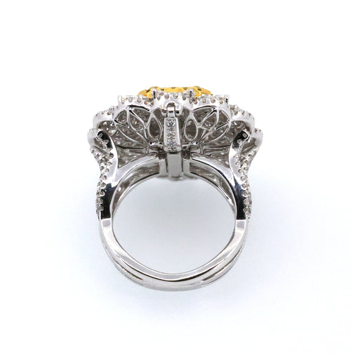 18K White & Yellow Gold Convertible Ring Pendant Folding Transformable Jewelry 2.50CT Diamond, 14.6g, Size 6