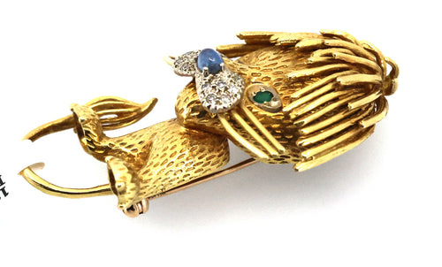 18k Yellow Gold Dog Brooch / Pin 18.3g, S109024