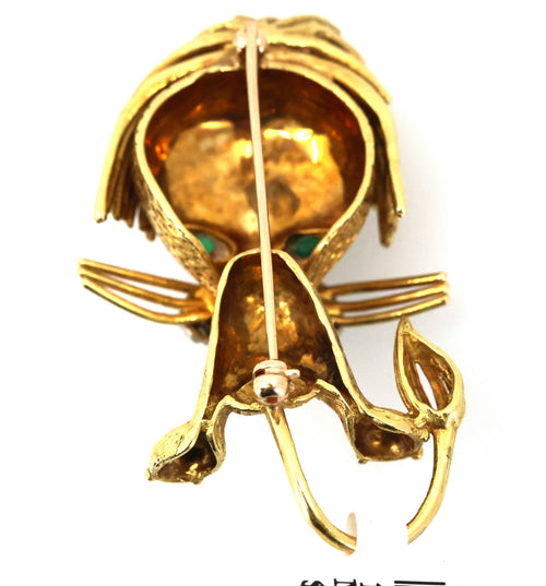 18k Yellow Gold Dog Brooch / Pin 18.3g, S109024