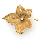14k Yellow Gold Ladies Leaf Brooch / Pin 3.4g, S109026