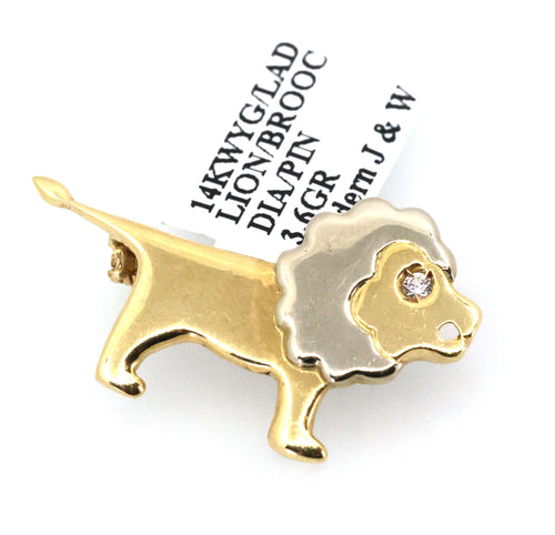 14KWYG Ladies Lion Brooch / Pin 3.6g, S109029