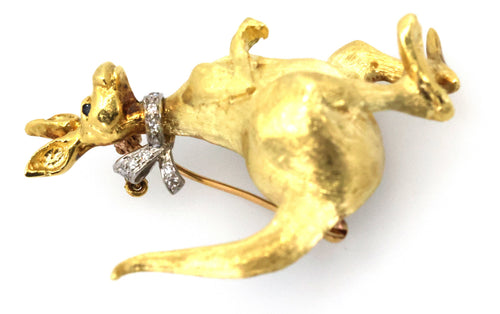 18k Yellow Gold Kangaroo Brooch 21.9g, S100801