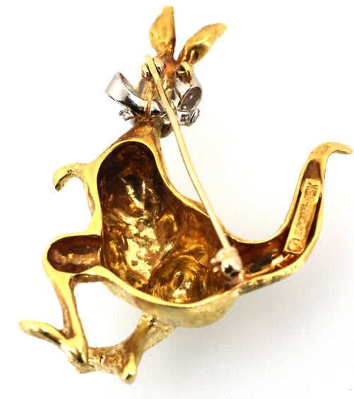 18k Yellow Gold Kangaroo Brooch 21.9g, S100801