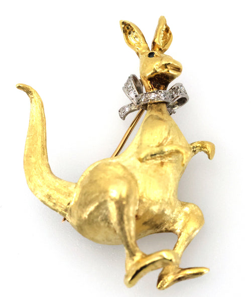 18k Yellow Gold Kangaroo Brooch 21.9g, S100801