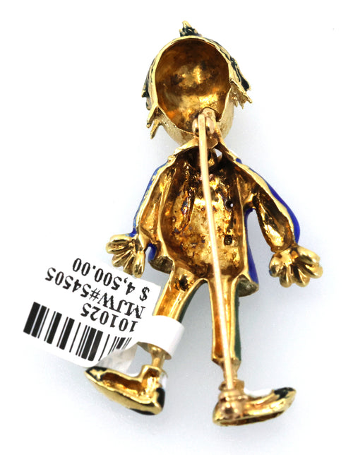 14k Yellow Gold Clown Brooch / Pendant 12.4g, S101025