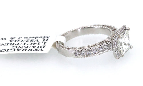 Verragio 1.14 CT TCW Princess Diamond Engagement Ring, Size 5, 4.6g, S109002