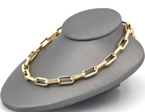 14k Yellow Gold Paperclip Link Chain Necklace 23.2g, 24", S