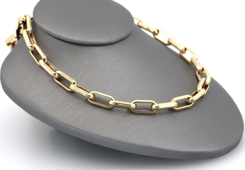 14k Yellow Gold Paperclip Link Chain Necklace 23.2g, 24", S