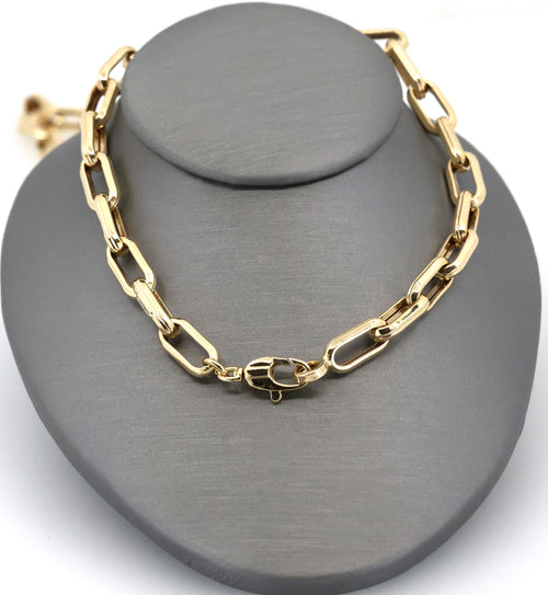 14k Yellow Gold Paperclip Link Chain Necklace 23.2g, 24", S