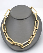 14k Yellow Gold Large Paperclip Link Chain Necklace 18.5g, 18", S106973