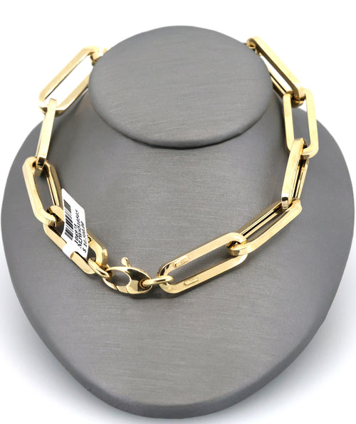 14k Yellow Gold Large Paperclip Link Chain Necklace 18.5g, 18", S106973