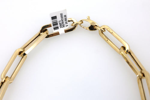 14k Yellow Gold Large Paperclip Link Chain Necklace 18.5g, 18", S106973