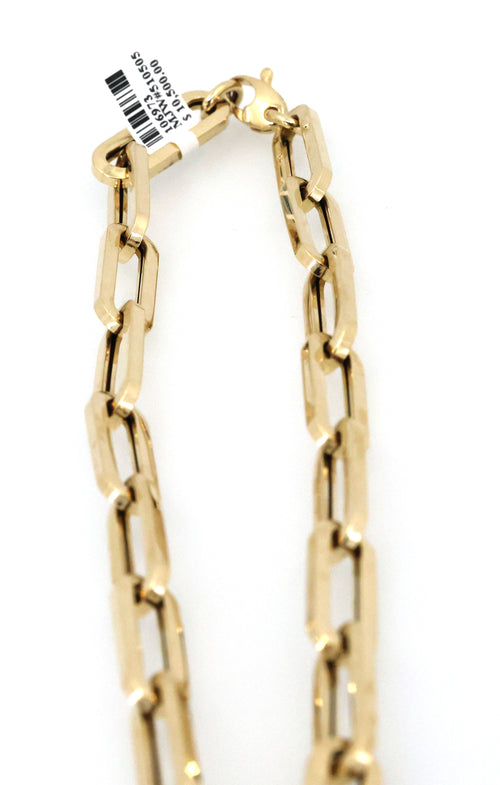 14k Yellow Gold Large Paperclip Link Chain Necklace 18.5g, 18", S106973