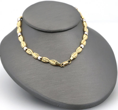 14k Yellow Gold Ladies Fancy Necklace, 10.2g, 17", S