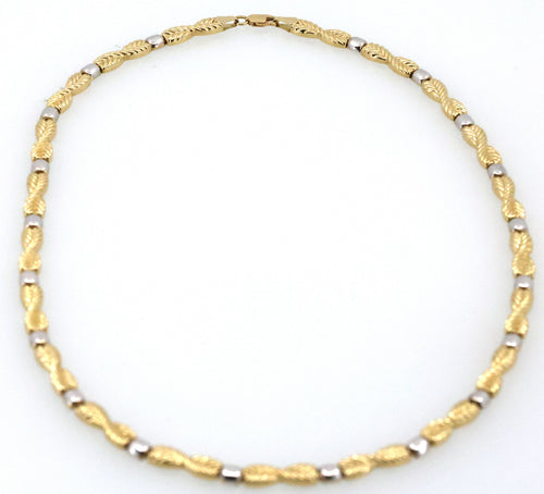 14k Yellow Gold Ladies Fancy Necklace, 10.2g, 17", S