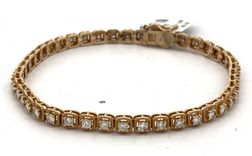 14k Yellow Gold 1.50 CT Diamond Tennis Bracelet, 7", 9.6gm, S105889