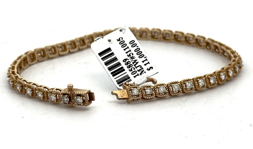 14k Yellow Gold 1.50 CT Diamond Tennis Bracelet, 7", 9.6gm, S105889