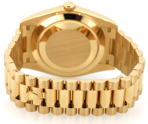 Rolex Men's Day Date President 40mm Yellow Gold Green Roman 228238, Brand New