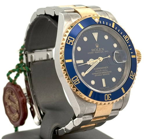 Pre-owned Rolex Submariner Date 16613 - Blue Dial - 18k Yellow gold & Stainless Steel S108081