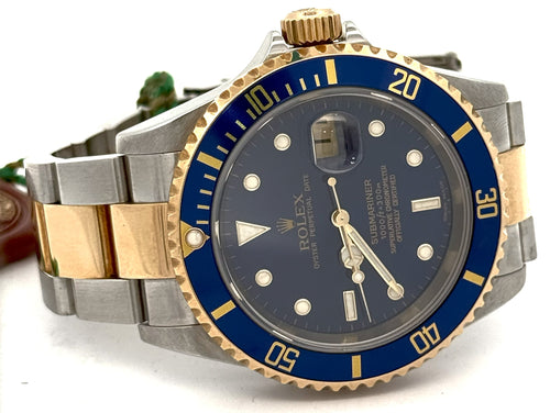 Pre-owned Rolex Submariner Date 16613 - Blue Dial - 18k Yellow gold & Stainless Steel S108081