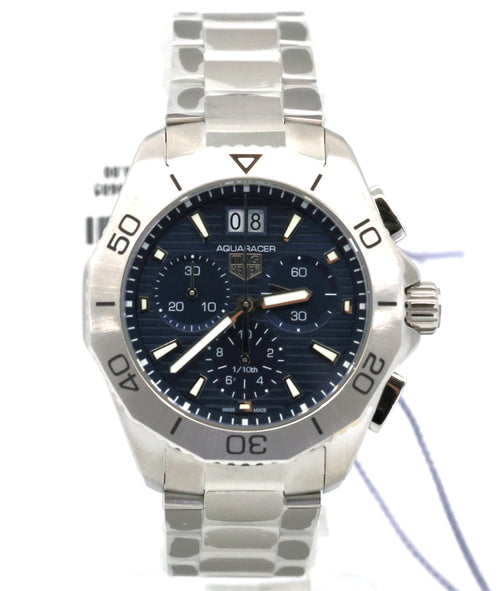 TAG Heuer AQUARACER Professional 200 Chronograph Quartz Blue Dial Stainless Steel Watch 40mm - CBP1113.BA0627, S17001