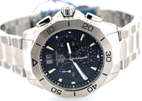 TAG Heuer AQUARACER Professional 200 Chronograph Quartz Blue Dial Stainless Steel Watch 40mm - CBP1113.BA0627, S17001