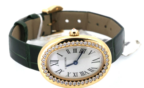 Cartier Baignoire Small Model Quartz 18kt Yellow Gold Diamond Watch WJBA0054, S109059