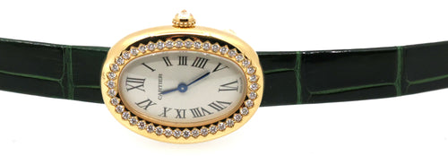 Cartier Baignoire Small Model Quartz 18kt Yellow Gold Diamond Watch WJBA0054, S109059