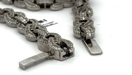 10k White Gold 34.75 CT Diamond Cuban Link Men's Necklace, 166.7g, 24", S108537