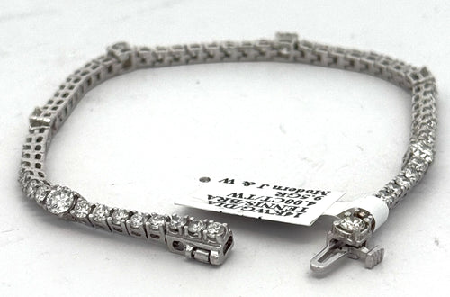 14k White Gold 3.75CT Diamond Tennis Ladies Bracelet, 9.5g, 7", S108538