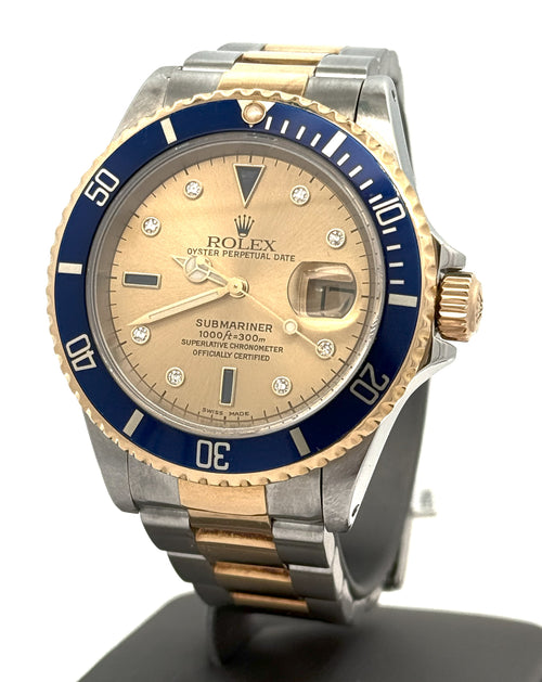 Pre-owned Rolex Submariner Date 16613 - 1995 - Champagne Dial - 18k Yellow Gold & Stainless Steel S108067