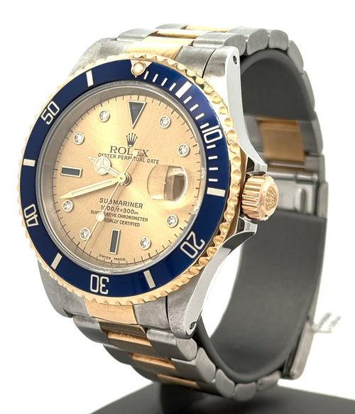 Pre-owned Rolex Submariner Date 16613 - 1995 - Champagne Dial - 18k Yellow Gold & Stainless Steel S108067