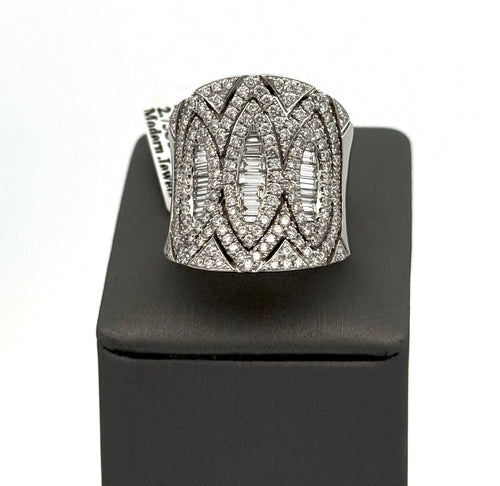 18K White Gold 2.50 CT Diamond Cluster Ladies Ring, S16654