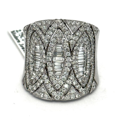 18K White Gold 2.50 CT Diamond Cluster Ladies Ring, S16654