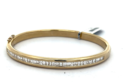18k Yellow Gold 3.75CT Diamond Ladies Bangle Bracelet, 36.7gm, S16655