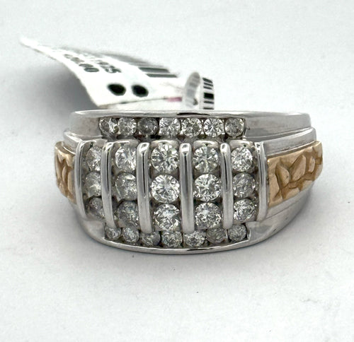 10k White Gold 2.00CT Diamond Men's Wedding Band, 11.3g, Size 9.75, S15884