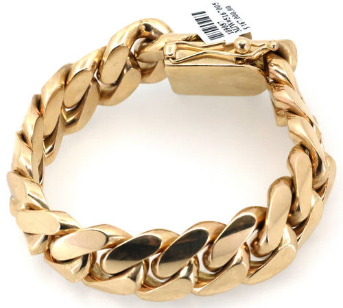 10k Yellow Gold Men's Miami Cuban Link Bracelet 257.2g, 9", S109087