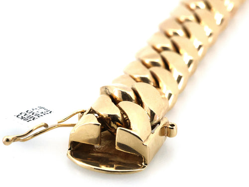 10k Yellow Gold Men's Miami Cuban Link Bracelet 257.2g, 9", S109087