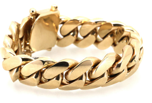 10k Yellow Gold Men's Miami Cuban Link Bracelet 257.2g, 9", S109087